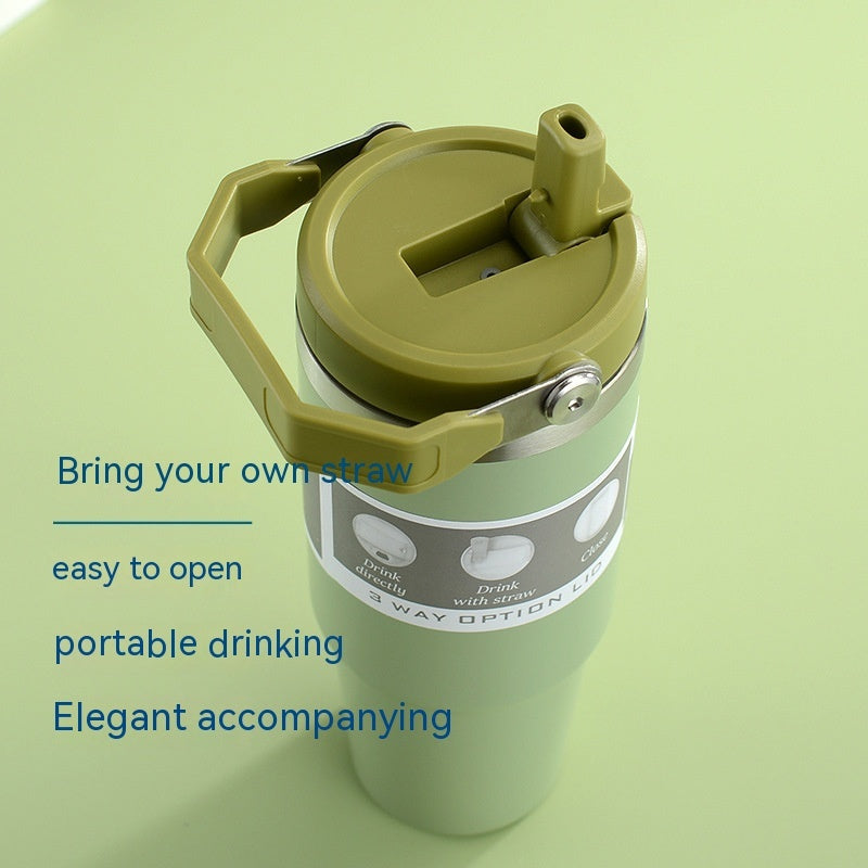 Portable Stainless Steel Travel Cup with Handle