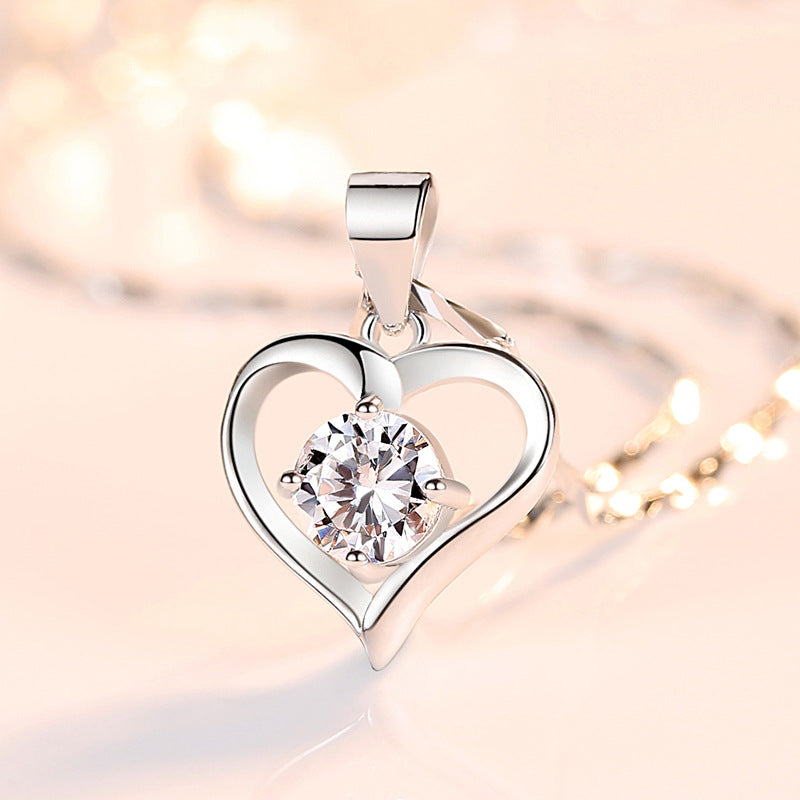 Sterling Silver Heart-shaped Pendant Necklace