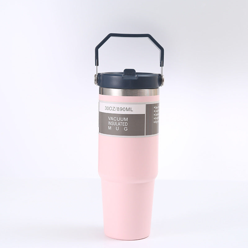 Portable Stainless Steel Travel Cup with Handle