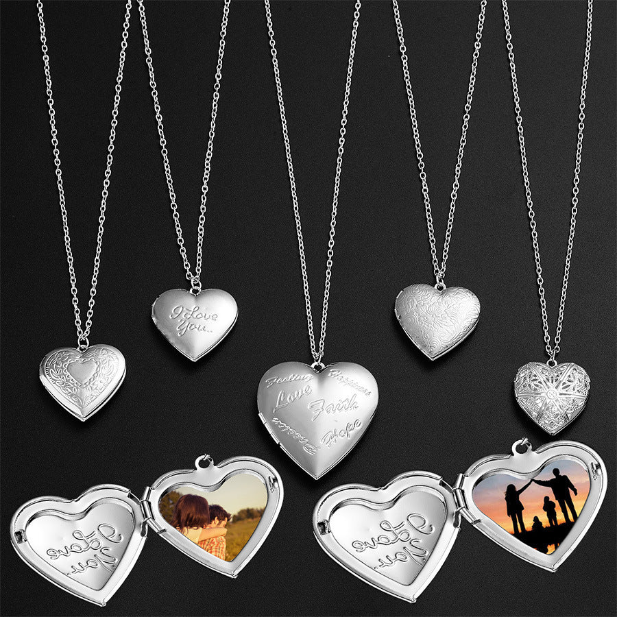 Personalized Heart-shaped Photo Frame Pendant Necklace