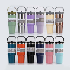 Portable Stainless Steel Travel Cup with Handle