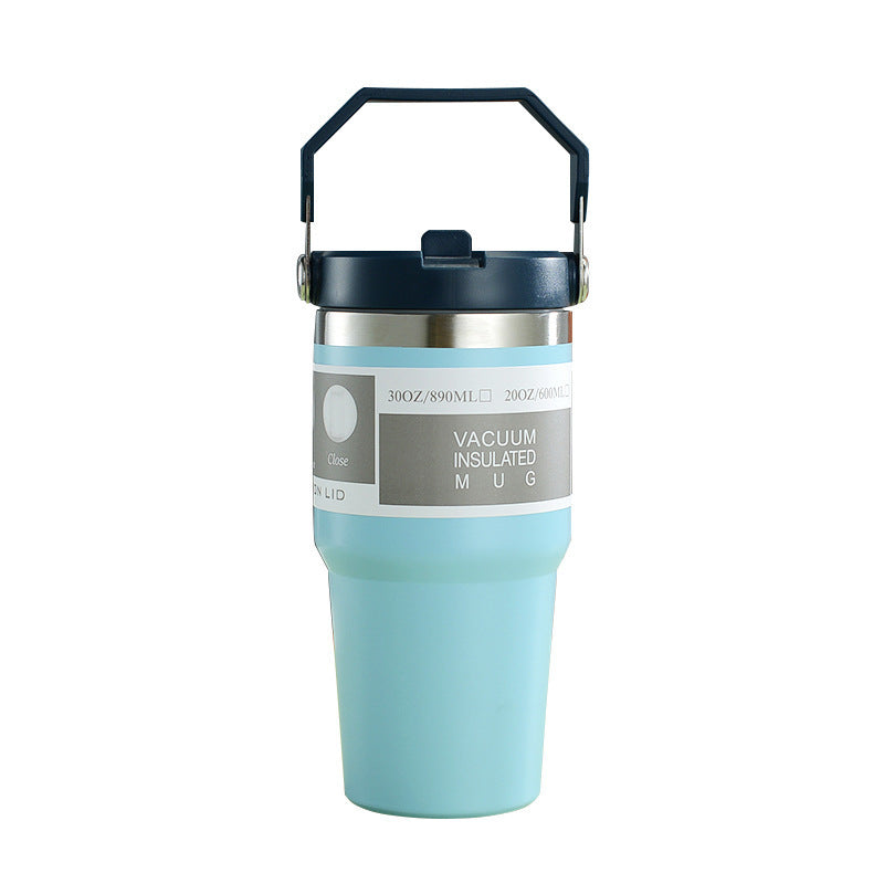 Portable Stainless Steel Travel Cup with Handle