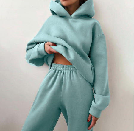 Women's Casual Hooded Sweater Two-piece Suit Clothes Hoodie Tracksuit