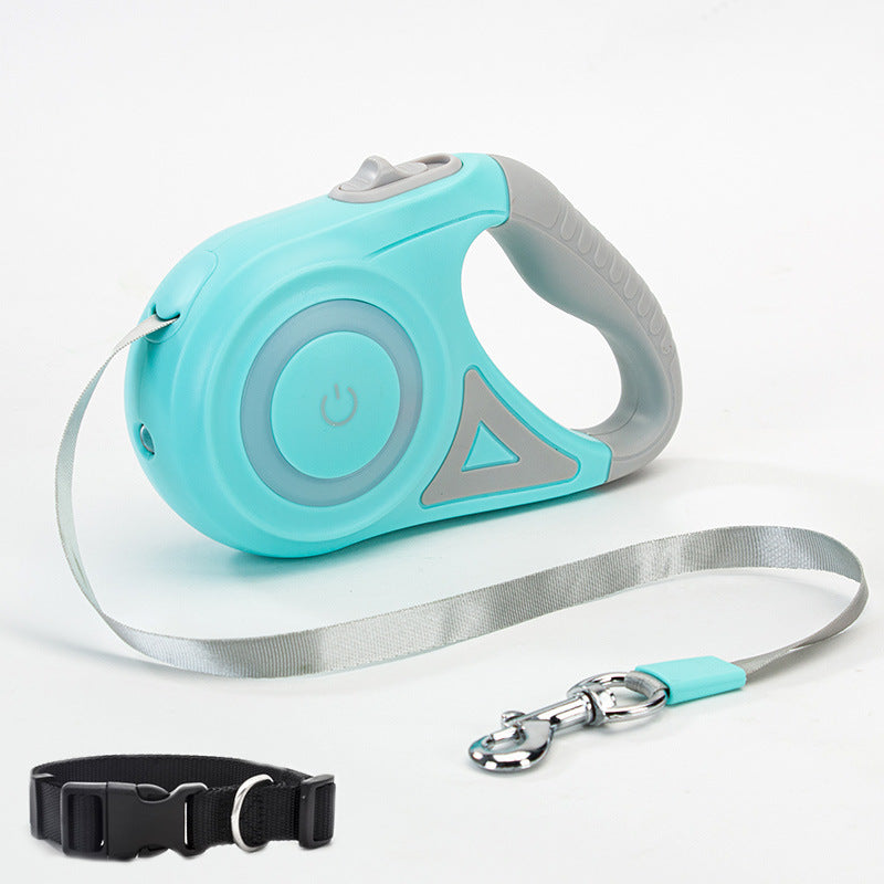 Retractable Dog Leash with Collar and Spotlight