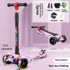 New Scooter Children Walker Car 2-12 Years Old Children Flashing Wheel