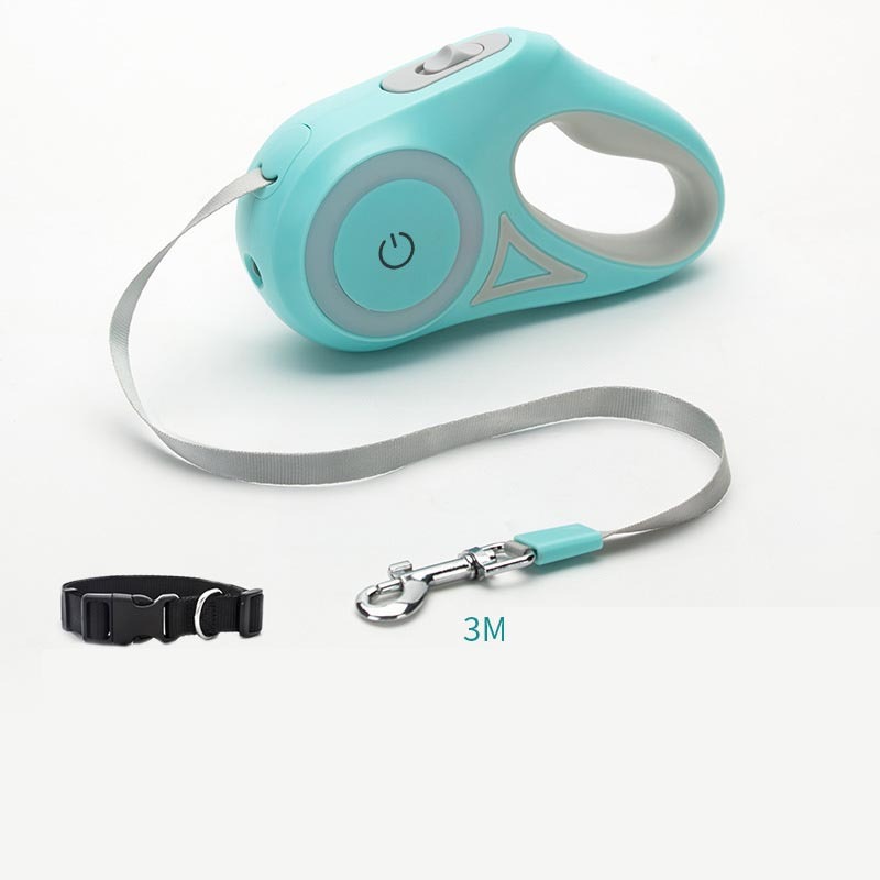 Retractable Dog Leash with Collar and Spotlight