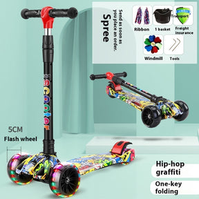 New Scooter Children Walker Car 2-12 Years Old Children Flashing Wheel