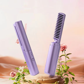 Professional Wireless Hair Straightener and Curler Brush