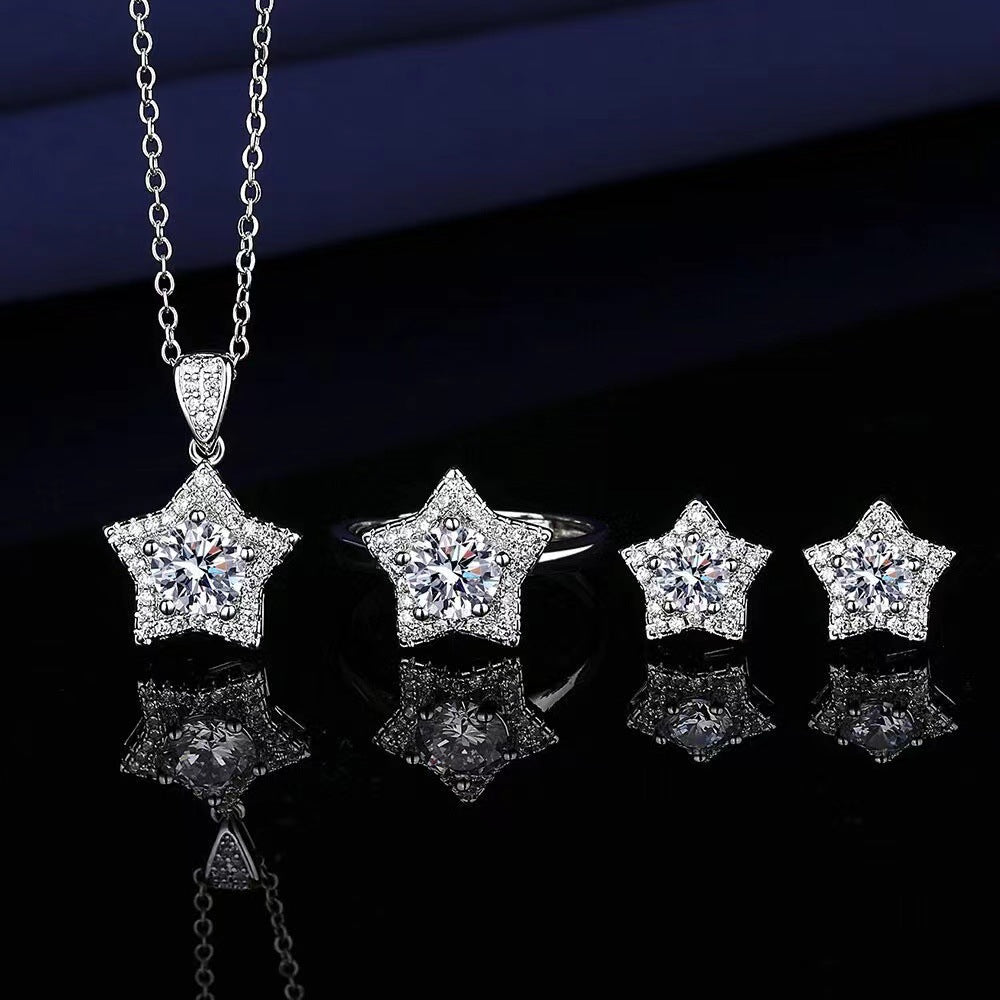 European-American Style Star Zircon Ornament Set