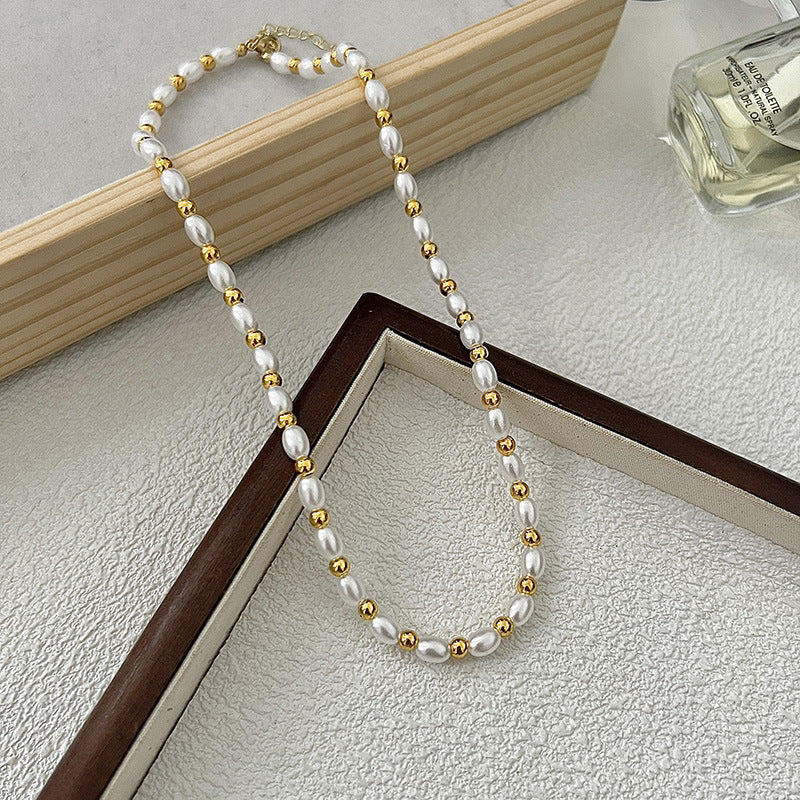 Vintage Natural Freshwater Baroque Pearl Necklace