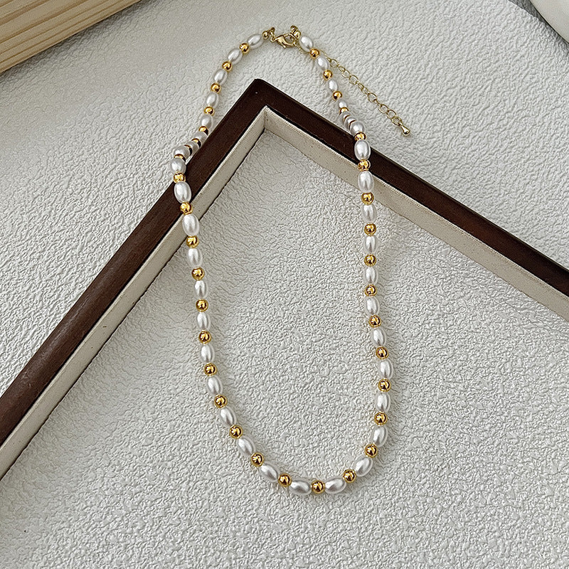 Vintage Natural Freshwater Baroque Pearl Necklace