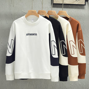 Color Matching Round Neck Long Sleeve T-shirt