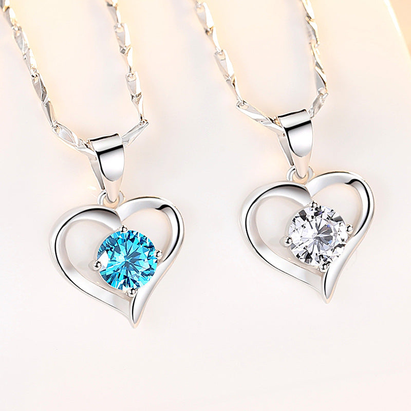 Sterling Silver Heart-shaped Pendant Necklace