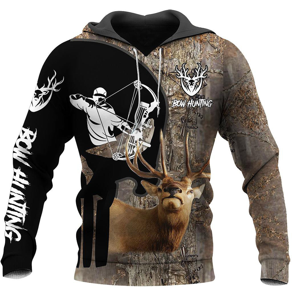 3D Digital Printing Autumn And Winter Animal Pattern Men's Outdoor Sports Pullover Hoodies