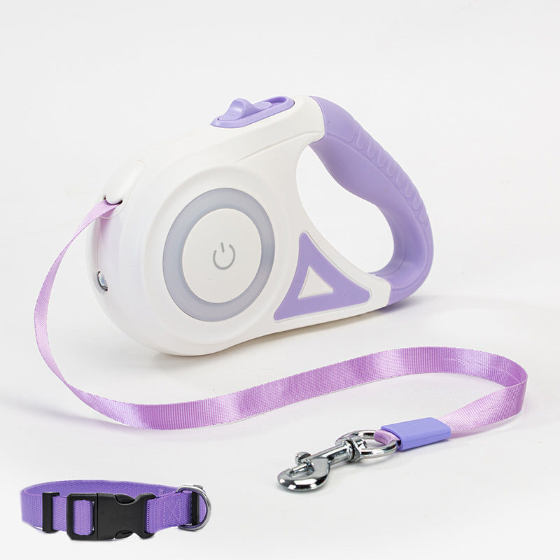 Retractable Dog Leash with Collar and Spotlight