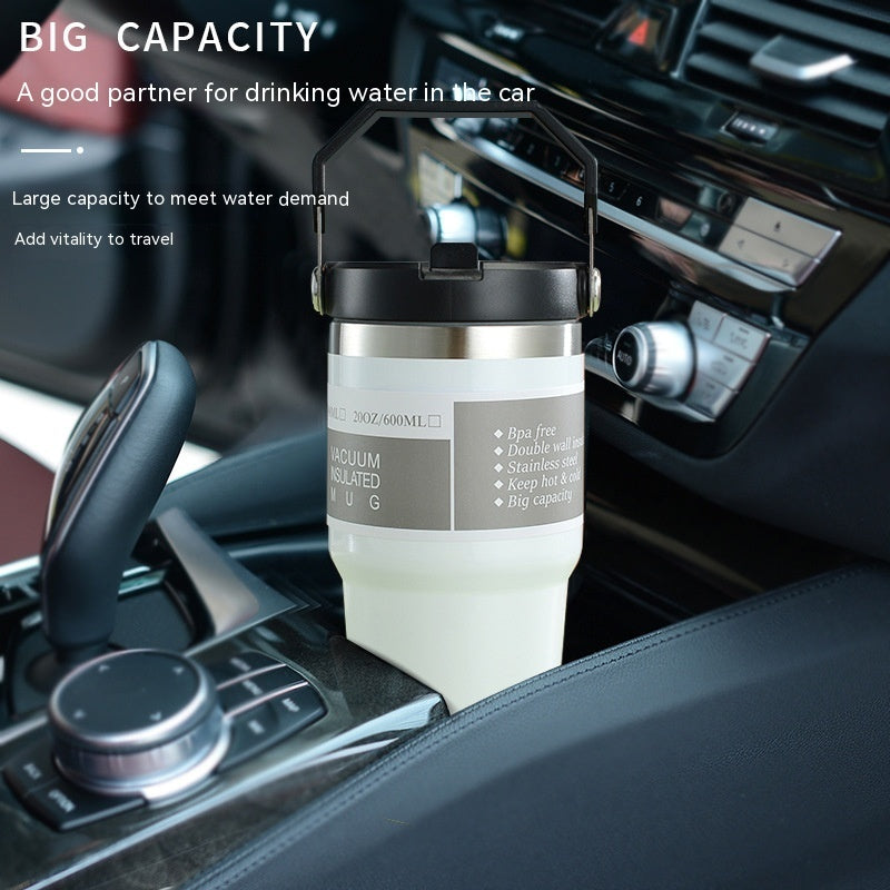 Portable Stainless Steel Travel Cup with Handle