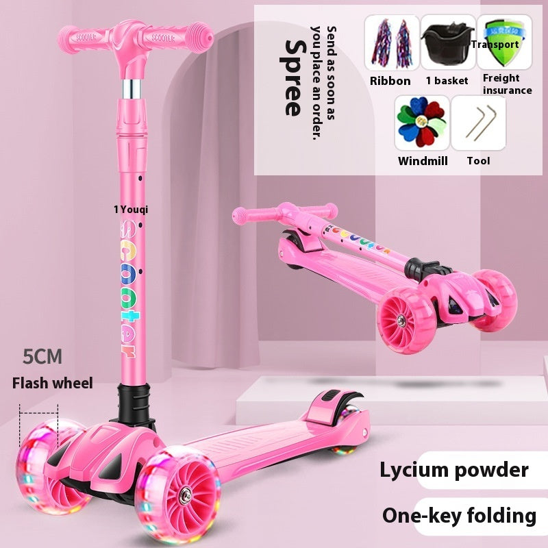 New Scooter Children Walker Car 2-12 Years Old Children Flashing Wheel