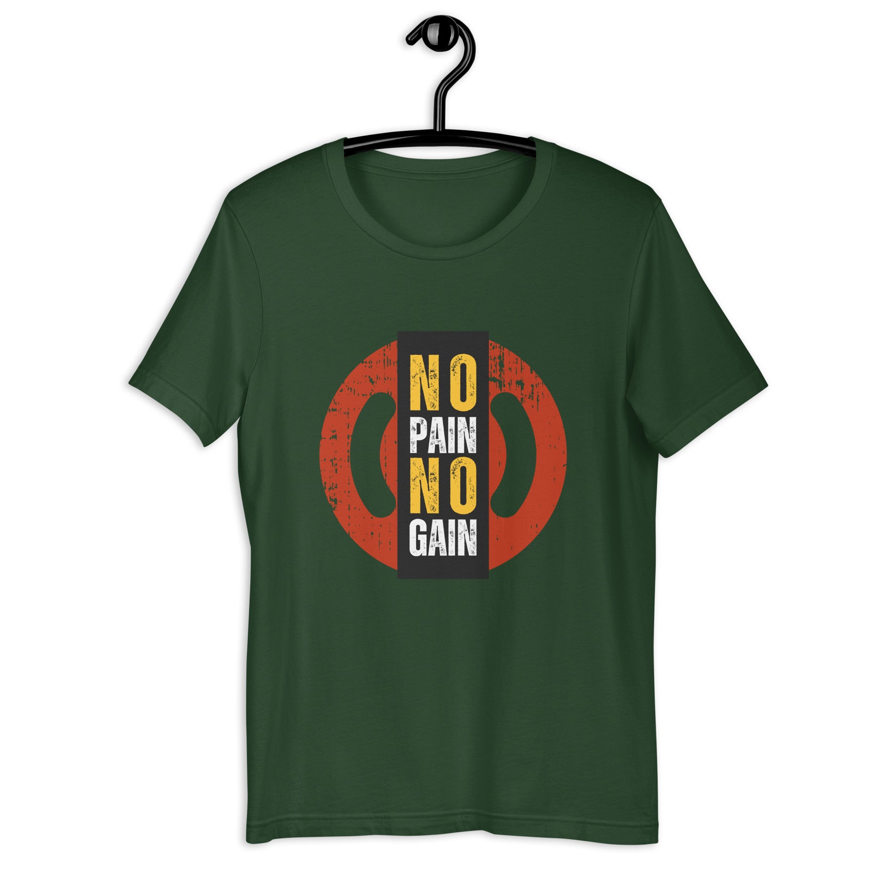 Black Color Unisex t-shirt (No Pain, No Gain Text)