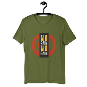 Black Color Unisex t-shirt (No Pain, No Gain Text)